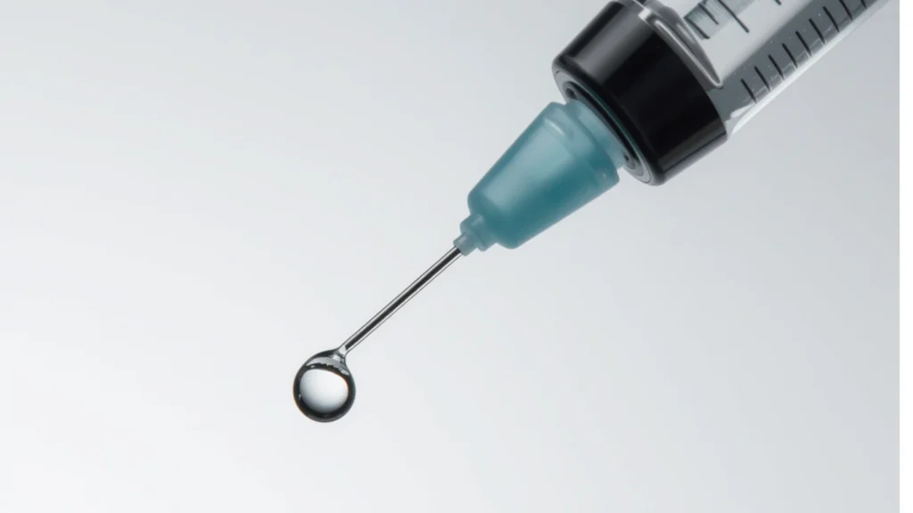 Vitamin D shots for deficiency treatment injection close-up with syringe